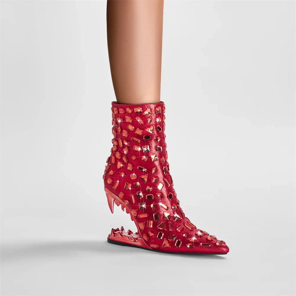Valeria – Strass-besetzte Sexy High-Heel Stiefel für Damen