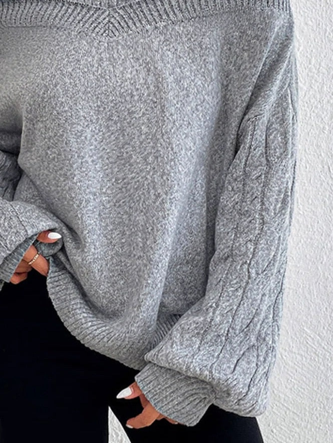 Off-Shoulder Rollkragenpullover für Damen