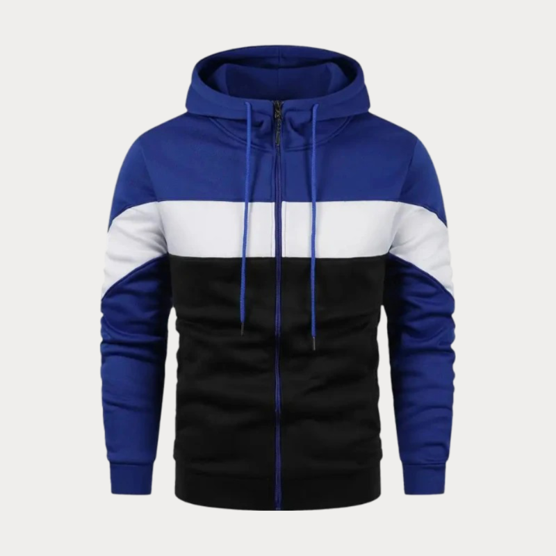 Dreifarbige Jacke mit Kordelzug für Herren
