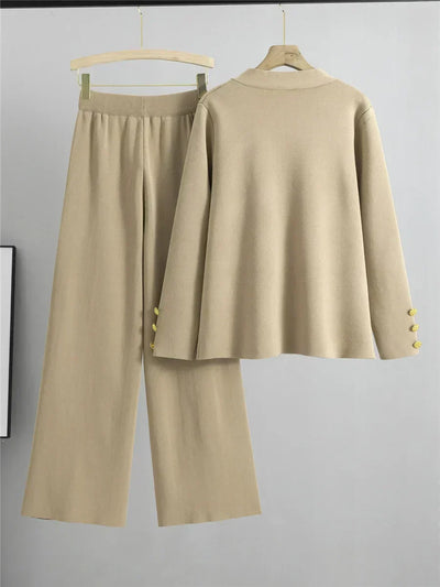Elegantes Dreiteiliges Set | Blazer, Top & Weite Hose | Zeitloser Chic