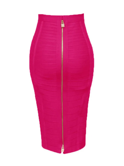 Heidi-Mode | Sommermode Sexxy Reißverschlüsse Bandage Rock Designer A-Linien Bodycon Bleistiftrock Faldas 58Cm