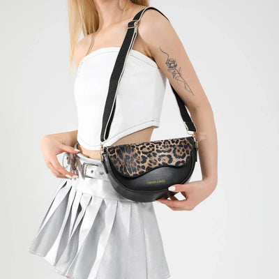 Giulia – Vintage Leopard Sattel Tasche für Damen