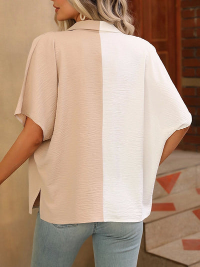 Johanna | Kurzarm-Bluse mit Knopfleiste