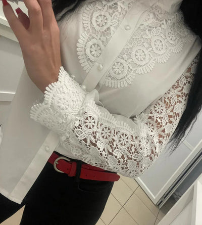 Lucia – Retro-Spitzen Damen Langarmshirt