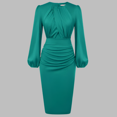Alena – Elegantes Kontrast-Bodycon-Midikleid für Damen