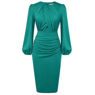 Alena – Elegantes Kontrast-Bodycon-Midikleid für Damen