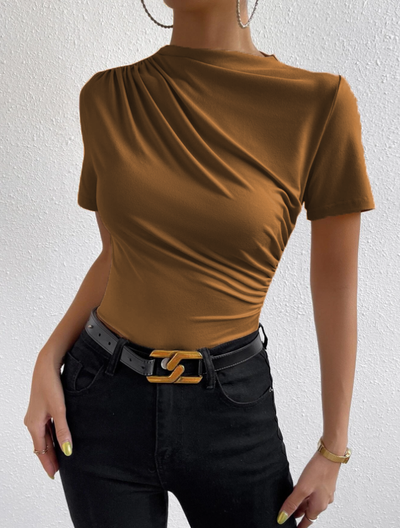 Thea | Elegantes Plissiertes Kurzarm-Top
