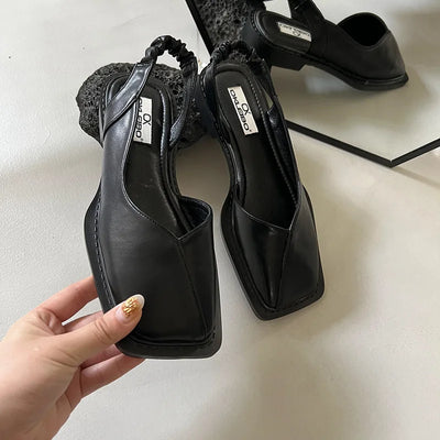 Paz® | Quadratische Zehenpumps mit Riemen für Damen