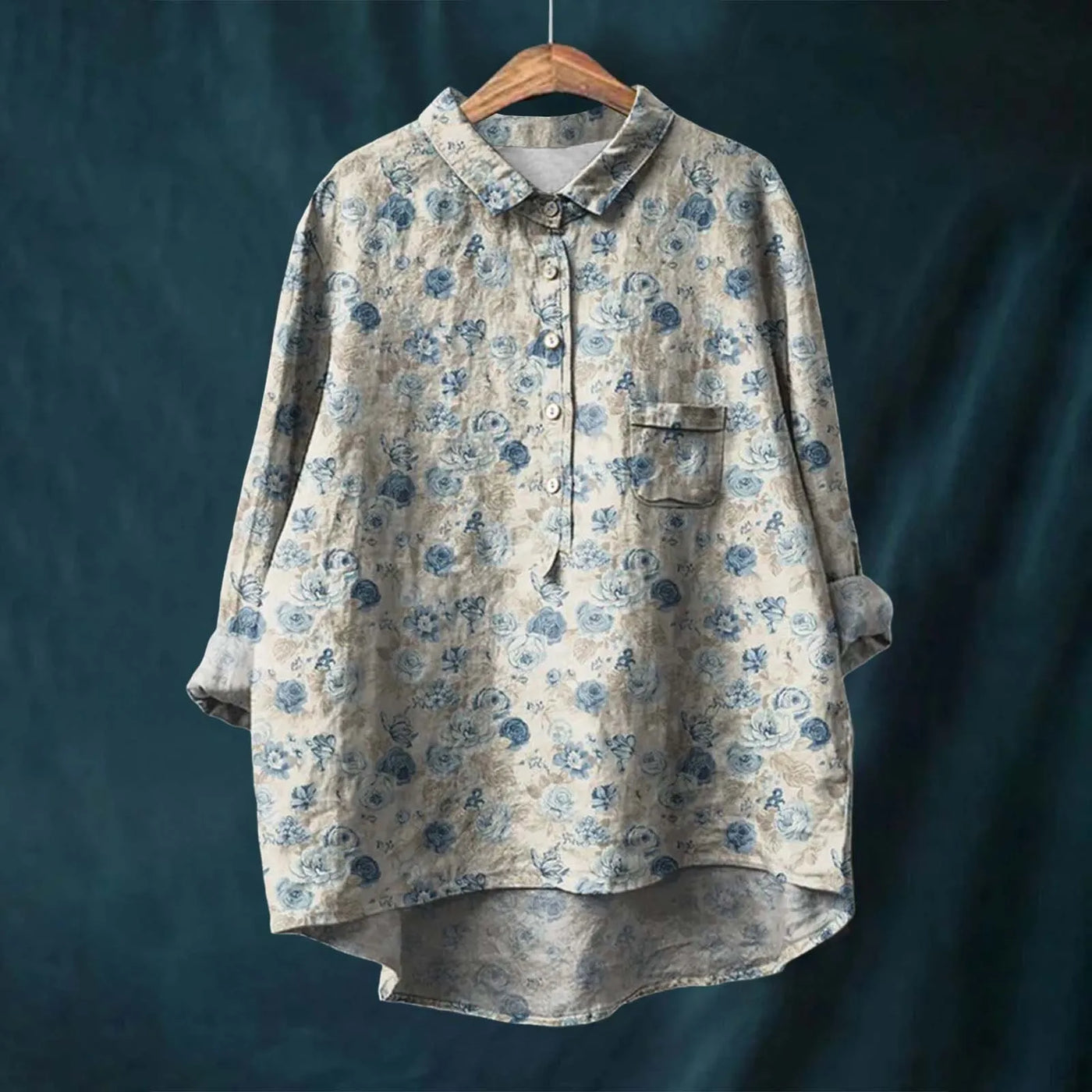 Oversize-Bluse | Künstlerischer Print | Luftige Passform