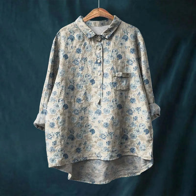 Oversize-Bluse | Künstlerischer Print | Luftige Passform