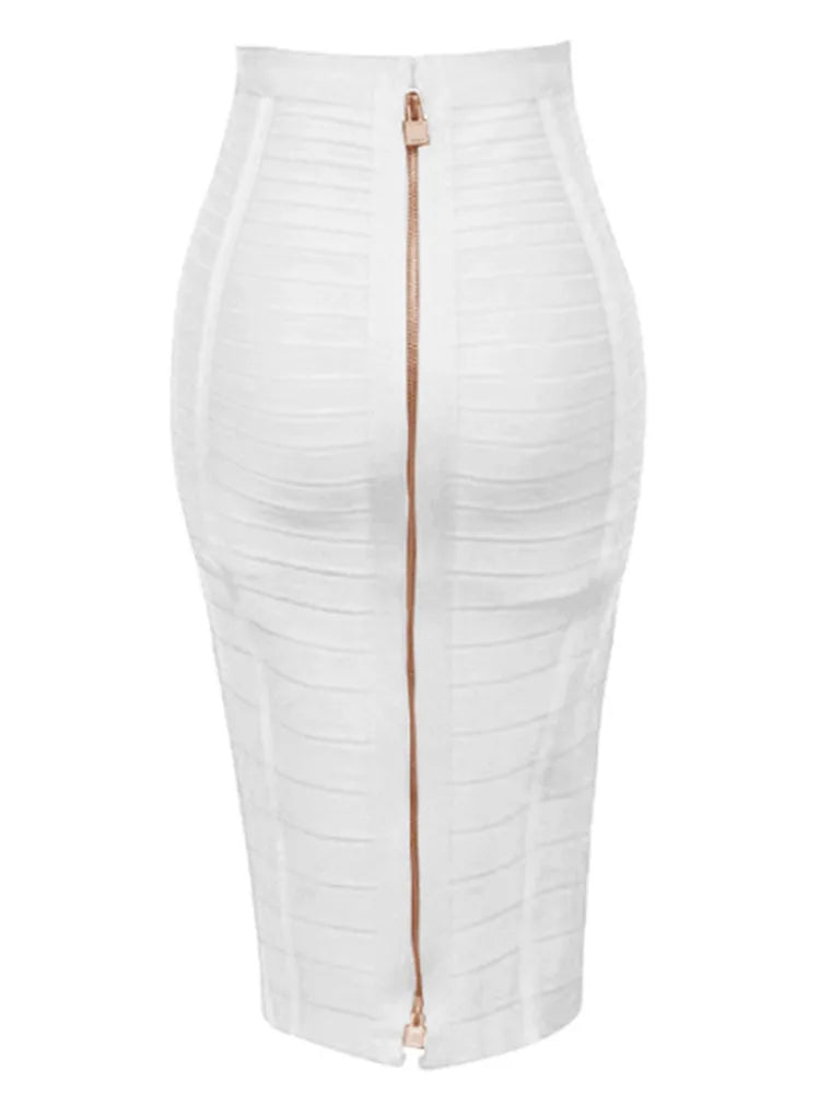 Heidi-Mode | Sommermode Sexxy Reißverschlüsse Bandage Rock Designer A-Linien Bodycon Bleistiftrock Faldas 58Cm