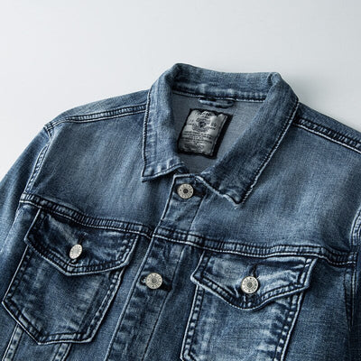 Jeansjacke mit Knöpfen für Herren