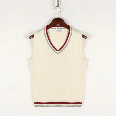 Dicker V-Ausschnitt ärmelloser Strickpullover