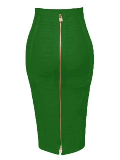 Heidi-Mode | Sommermode Sexxy Reißverschlüsse Bandage Rock Designer A-Linien Bodycon Bleistiftrock Faldas 58Cm