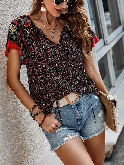 Julia | Sommerbluse mit Blumenmuster