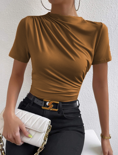 Thea | Elegantes Plissiertes Kurzarm-Top