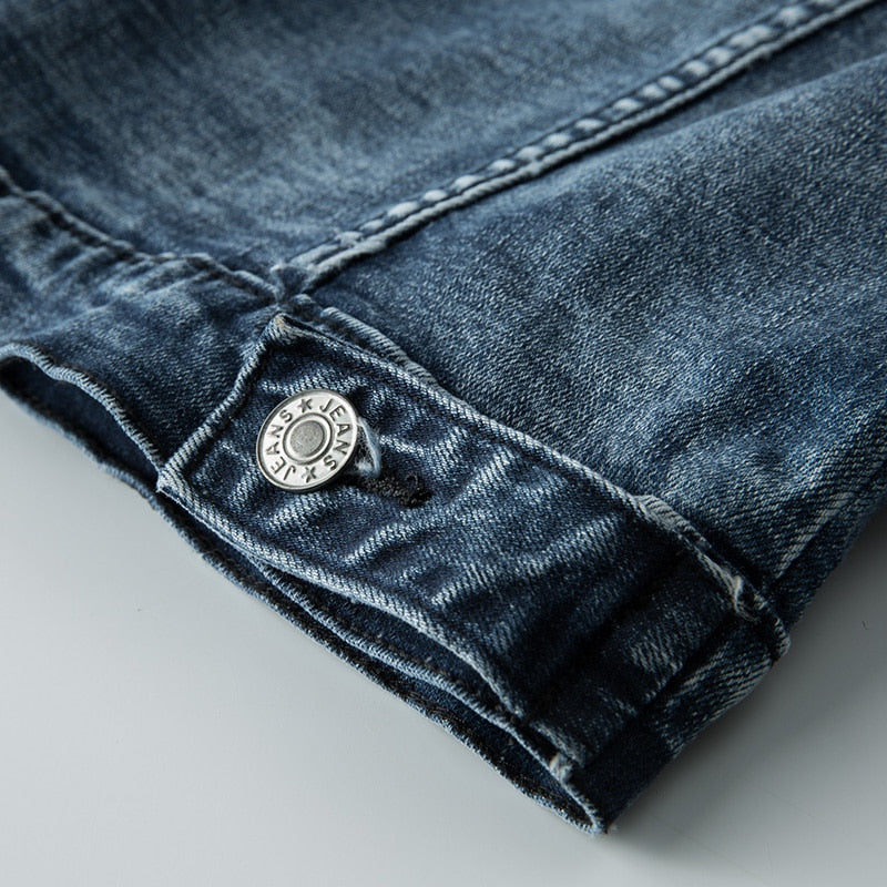 Jeansjacke mit Knöpfen für Herren
