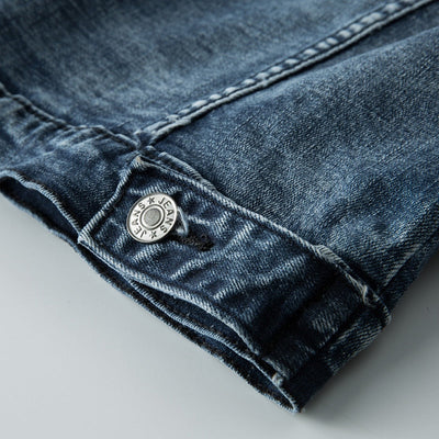 Jeansjacke mit Knöpfen für Herren