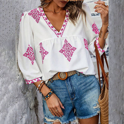 Laura | Bluse mit Retro-Print für Damen