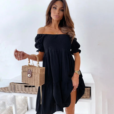 Saffron® | Elegantes schulterfreies Sommerkleid