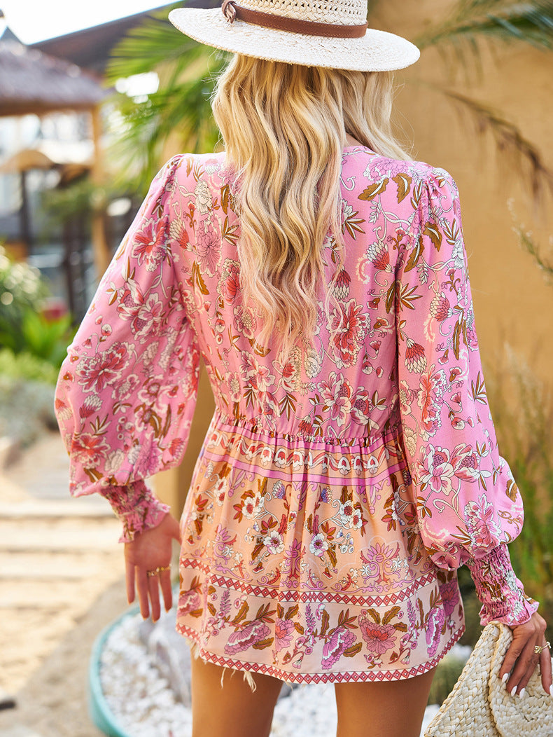 Sabine | Bluse mit Boho-Blumenmuster