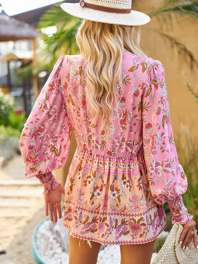 Sabine | Bluse mit Boho-Blumenmuster