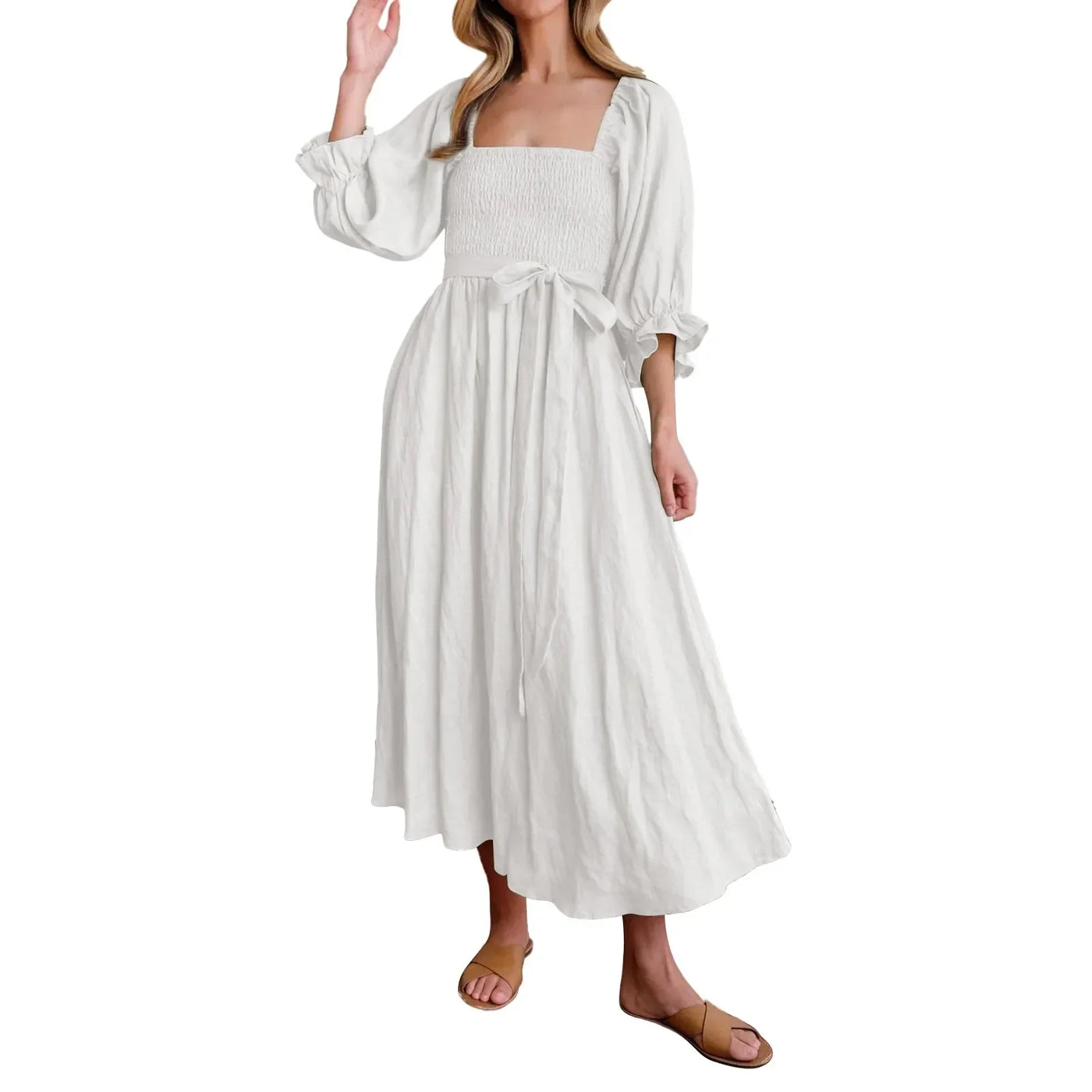 Queency | Französisches Kleid mit Rüschenärmeln
