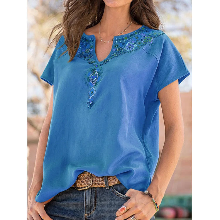 Petra | Boho-Bluse mit floralem Muster