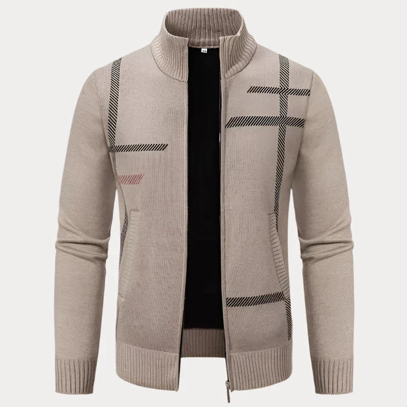 Herren-Pullover mit Stehkragen und Seitentaschen