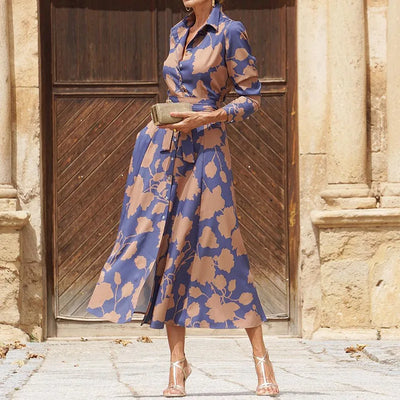 Hemdblusenkleid mit Knopfleiste | Taillierter Schnitt | Fließender Maxilook