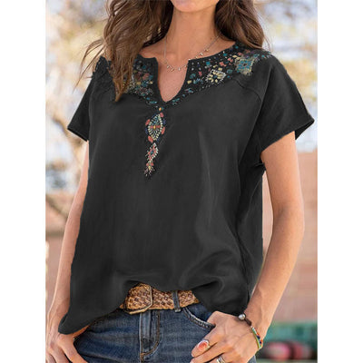 Petra | Boho-Bluse mit floralem Muster