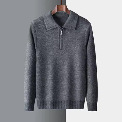 100% Cashmere Quater Zip Pullover