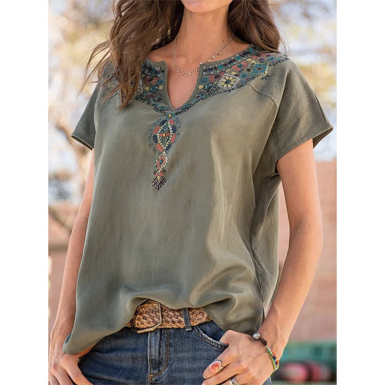 Petra | Boho-Bluse mit floralem Muster