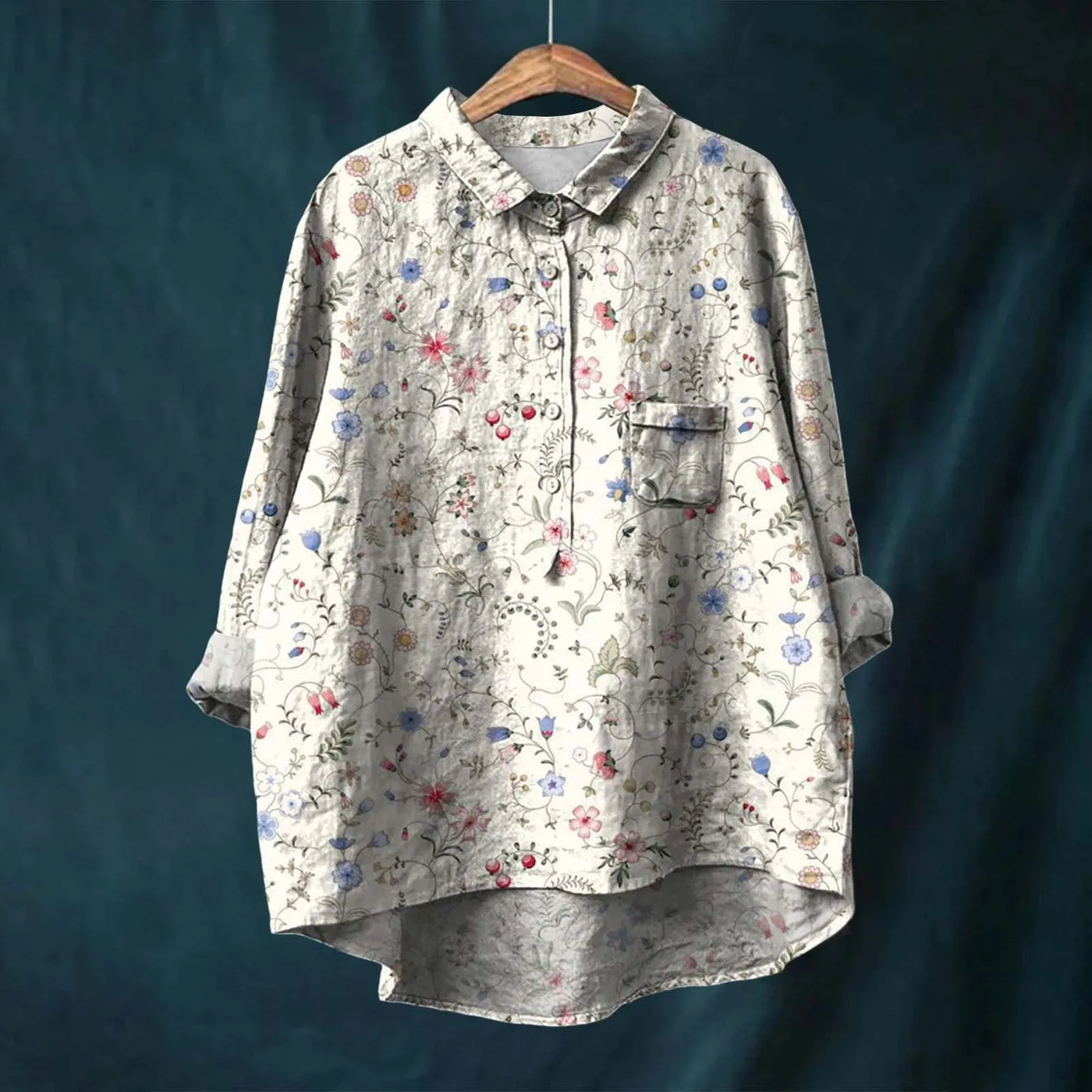 Oversize-Bluse | Künstlerischer Print | Luftige Passform