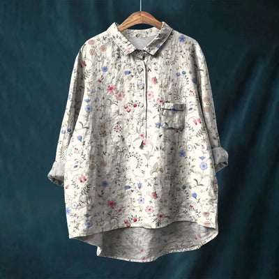 Oversize-Bluse | Künstlerischer Print | Luftige Passform