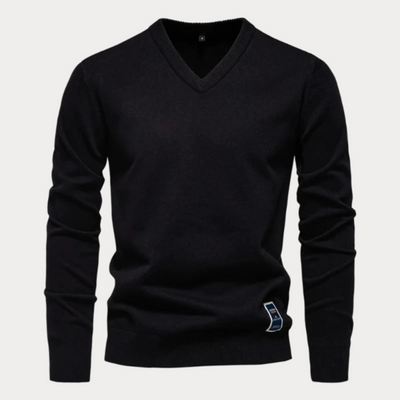 Klassischer V-Ausschnitt-Pullover für Herren