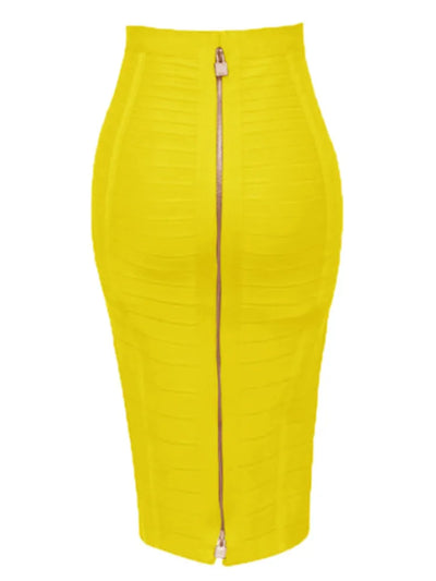 Heidi-Mode | Sommermode Sexxy Reißverschlüsse Bandage Rock Designer A-Linien Bodycon Bleistiftrock Faldas 58Cm