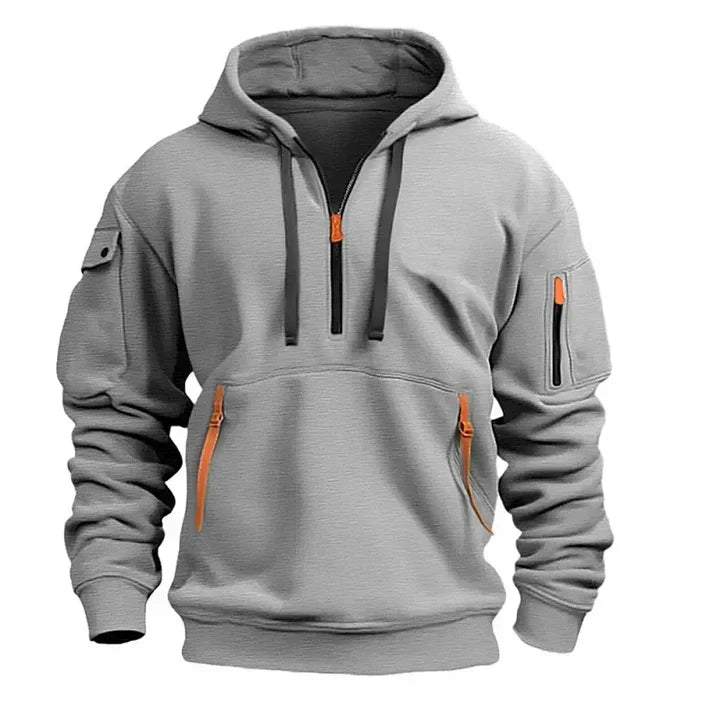 Pullover Herren Mit Kapuze | Halbreißverschluss Outdoor Stil