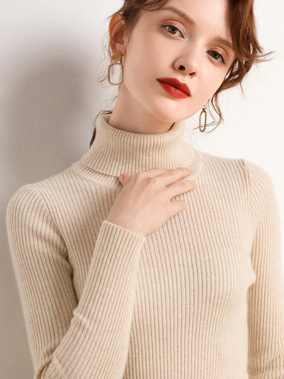 Gerippter Rollkragenpullover | Figurbetonter Schnitt | Zeitlose Eleganz