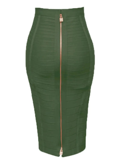 Heidi-Mode | Sommermode Sexxy Reißverschlüsse Bandage Rock Designer A-Linien Bodycon Bleistiftrock Faldas 58Cm
