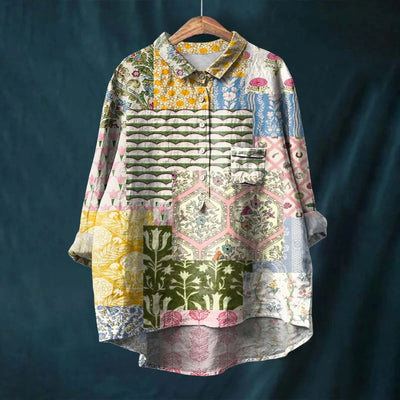 Oversize-Bluse | Künstlerischer Print | Luftige Passform