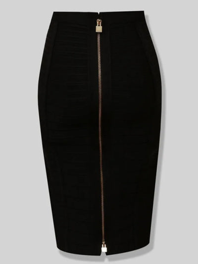 Heidi-Mode | Sommermode Sexxy Reißverschlüsse Bandage Rock Designer A-Linien Bodycon Bleistiftrock Faldas 58Cm
