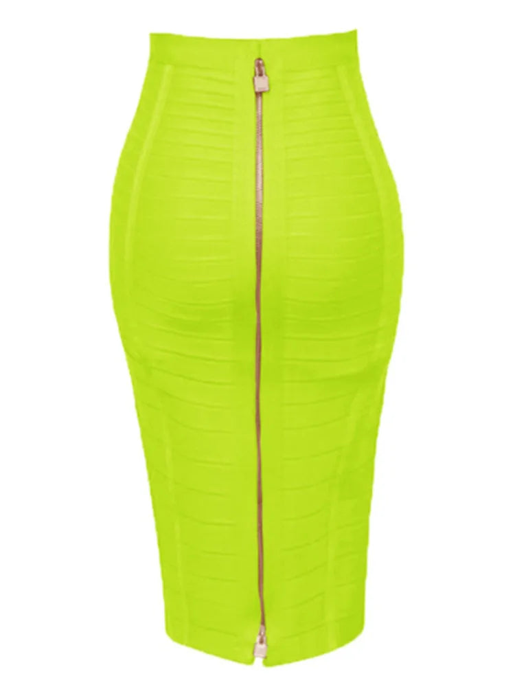 Heidi-Mode | Sommermode Sexxy Reißverschlüsse Bandage Rock Designer A-Linien Bodycon Bleistiftrock Faldas 58Cm
