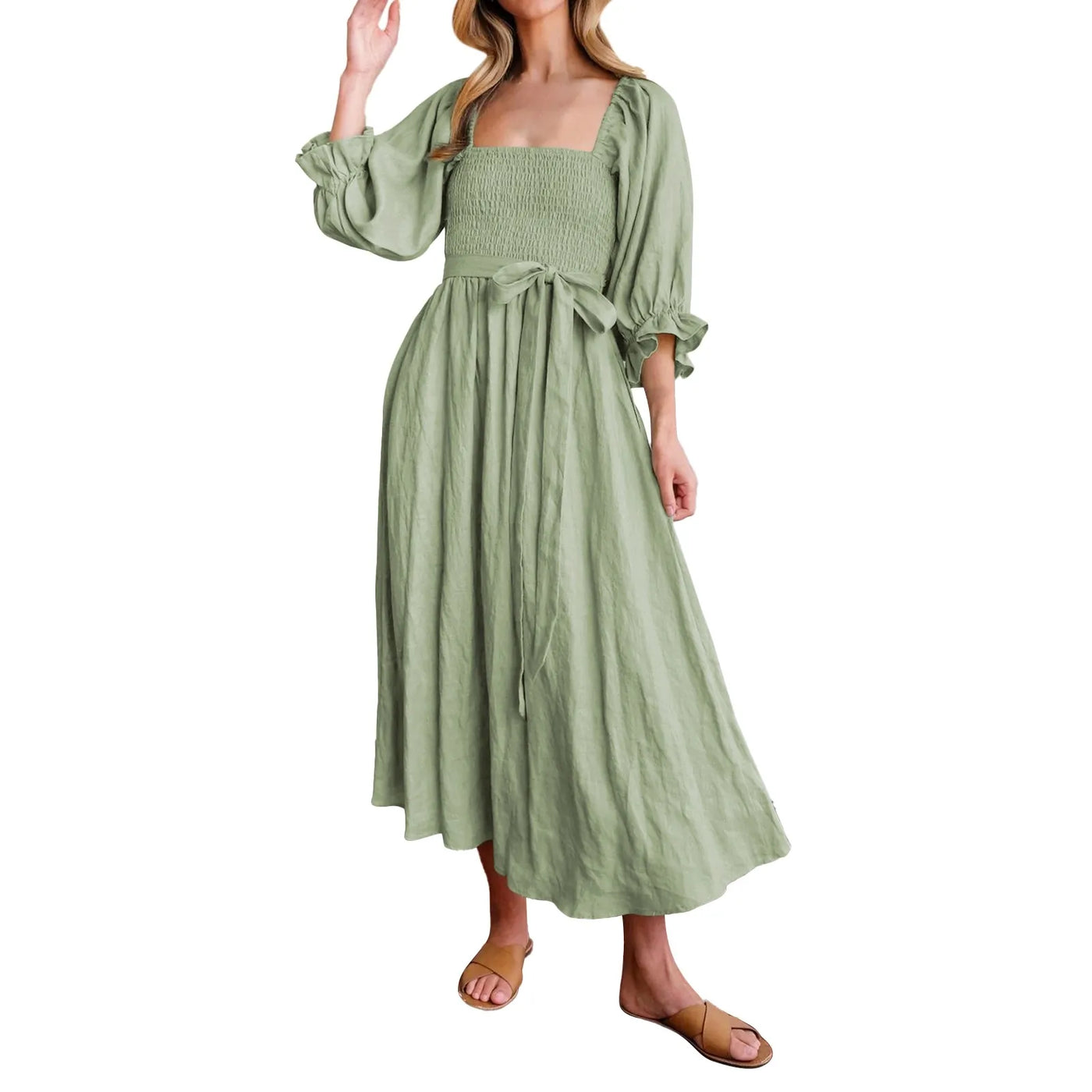 Queency | Französisches Kleid mit Rüschenärmeln