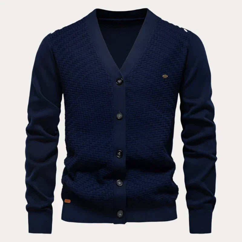 Herren Cardigan mit V-Ausschnitt und Knöpfen