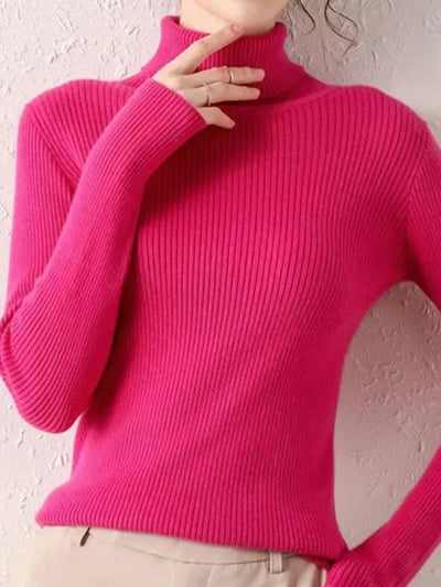 Gerippter Rollkragenpullover | Figurbetonter Schnitt | Zeitlose Eleganz