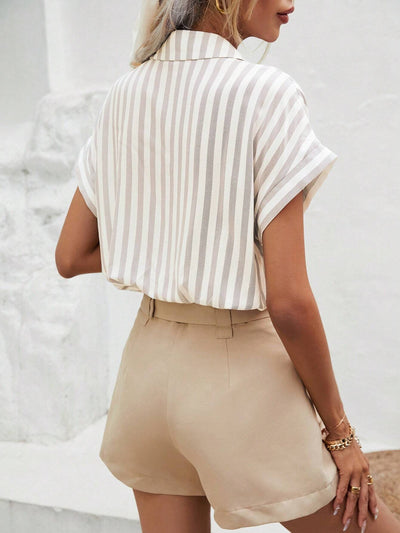 Brigitte | Gestreifte Bluse mit Knopfleiste