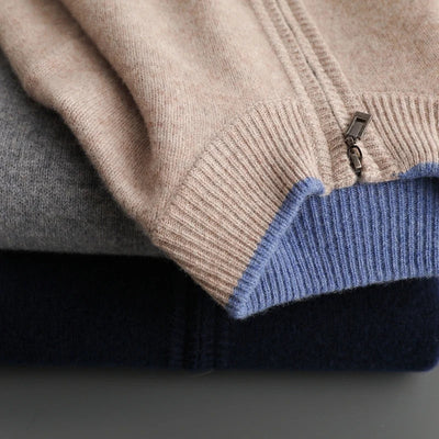 Reißverschluss Strickjacke Für Herren | Minimalistischer Stil Mit Stehkragen