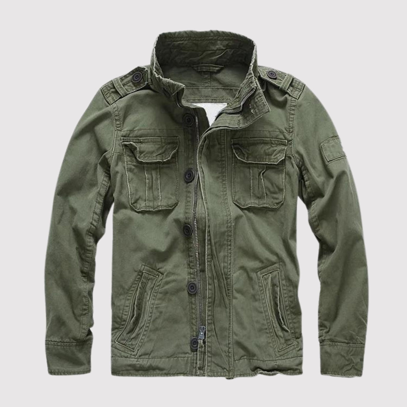 Herren Retro Denimjacke im Armeestil