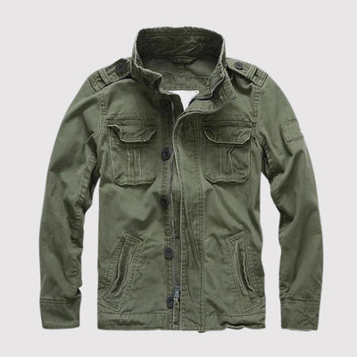 Herren Retro Denimjacke im Armeestil